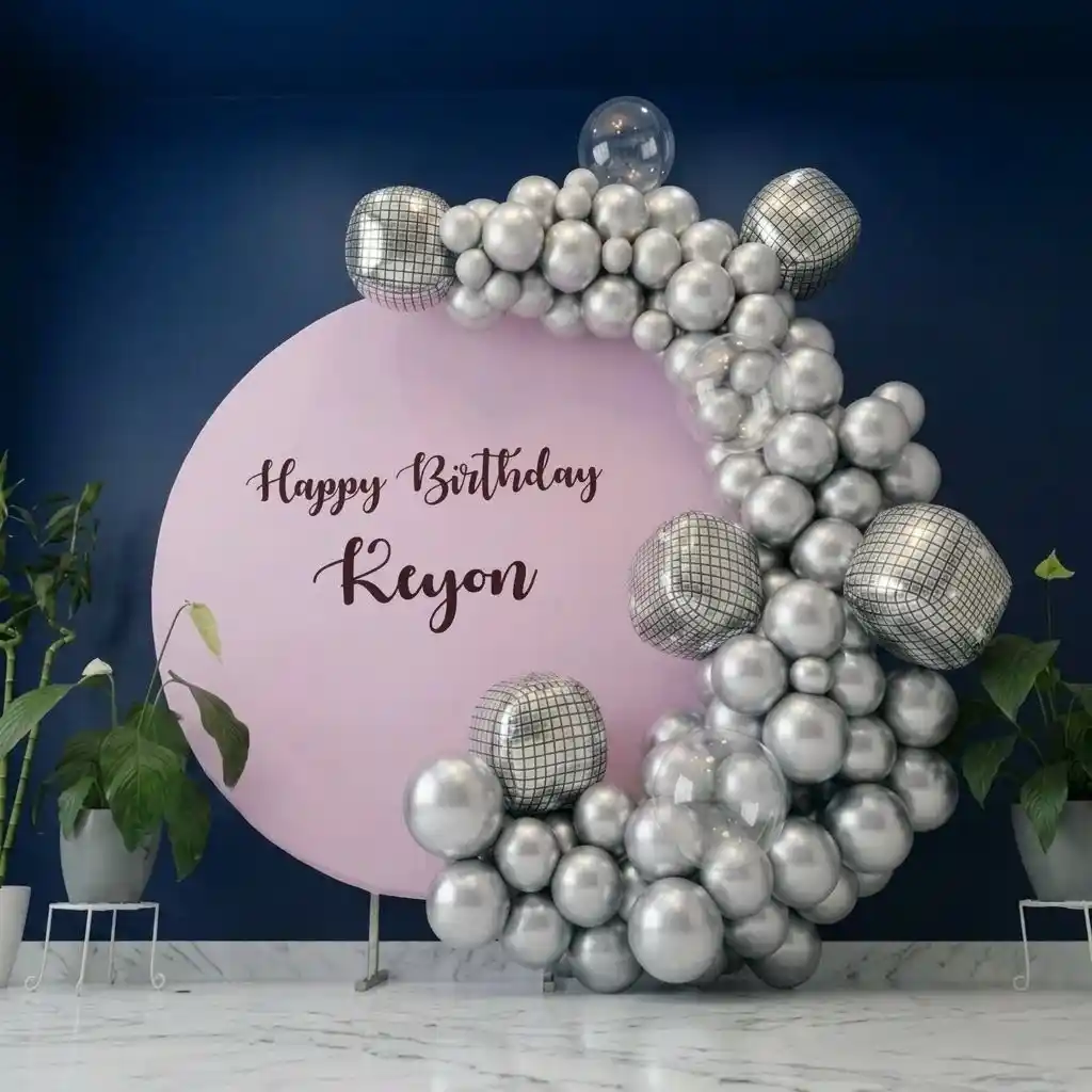 Silver Pastel and Foil Balloon Ring Decoration